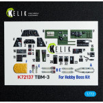 Kelik K72137 1/72 Tbm-3 Avenger - Interior 3d Decals For Hobbyboss Kit