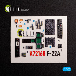 Kelik K72168 1/72 F-22a Raptor Interior 3d Decals For Academy
