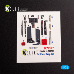 Kelik K72177 1/72 F-86a Sabre Interior 3d Decals For Clearprop Kit