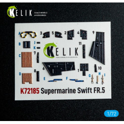 Kelik K72185 1/72 Supermarine Swift Fr 5 - Interior 3d Decals For Airfix Kit