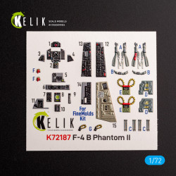 Kelik K72187 1/72 F-4b Phantom Interior 3d Decals For Finemolds Kit