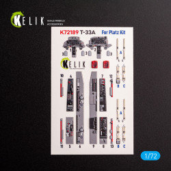 Kelik K72189 1/72 T-33a Shooting Star Interior 3d Decals For Platz Kit