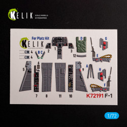 Kelik K72191 1/72 F-1 Support Fighter - Interior 3d Decals For Platz Kit