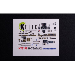 Kelik K72199 1/72 H-75a1/Ar - Interior 3d Decals For Arma Hobby Kit