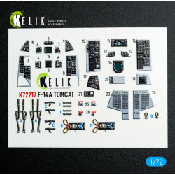 Kelik K72217 1/72 F-14a Tomcat - Interior 3d Decals For Hobbyboss Kit
