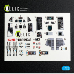 Kelik K72218 1/72 F-14b Tomcat - Interior 3d Decals For Hobbyboss Kit