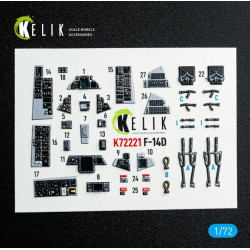 Kelik K72221 1/72 F-14d Super Tomcat - Interior 3d Decals For Academy Kit