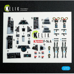 Kelik K72222 1/72 F-14a Tomcat - Interior 3d Decals For Academy Kit