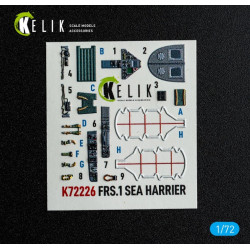 Kelik K72226 1/72 Frs 1 Sea Harrier - Interior 3d Decals For Italeri Kit