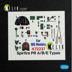 Kelik K72237 1/72 Spitfire Pr A/B/E Types - Interior 3d Decals For Ibg Models Kit