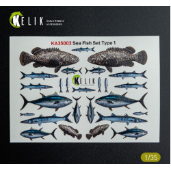 Kelik Ka35003 1/35 Sea Fish Set Type 1 3d Decal For Dioramas