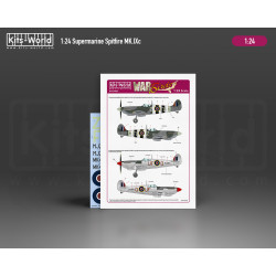 Kits World Kw124001 1/24 Decal And Mask Supermarine Spitfire Mk Ixc For Airfix