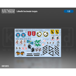 Kits World Kw132015 1/32 Decal For Luftwaffe Geschwader Insignia