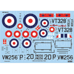 Kits World Kw148129 1/48 Decal For Gloster Meteor Mk.iv F4