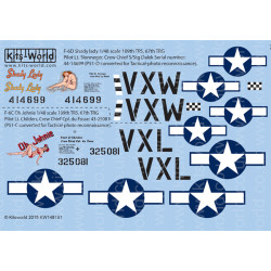 Kits World Kw148151 1/48 Decal For North American Mustang P-51 F-6d