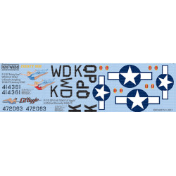 Kits World Kw148175 1/48 Decal For P-51d Mustang Feisty Sue Lil Aggie