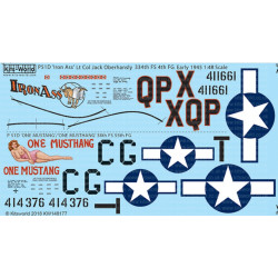 Kits World Kw148177 1/48 Decal For P-51d Mustang 44-11661 Qp-x Iron Ass