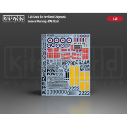 Kits World Kw148246 1/48 Decal For De Havilland Canada Dhc-1 Chipmunk