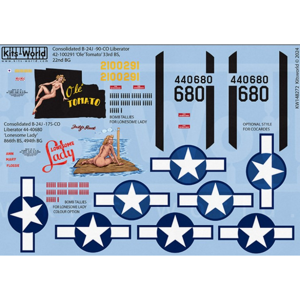 Décalcomanies Kits World KW148225 - Échelle 1/48 Pour Avion P-47C/D - Neuf