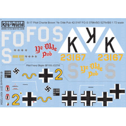 Kits World Kw172054 1/72 Decal For B-17f/G Flying Fortress Accessories Kit