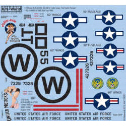 Kits World Kw172073 1/72 Decal For B-29 Super Fortress Accessories For Aircraft