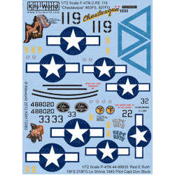 Kits World Kw172083 1/72 Decal For Thunderbolt P-47n P-47n-2-re 119