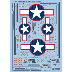 Kits World Kw172189 1/72 Decal For Boeing B-17f/G Flying Fortress