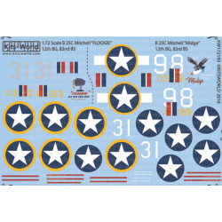 Kits World Kw172193 1/72 Decal For B-25c North American B-25 Mitchell