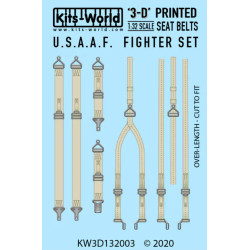 Kits World Kw3d132003 1/32 3d Decals Usaaf Fighter Seat Belt Set Full Colour