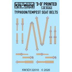 Kits World Kw3d132010 1/32 3d Decals Wwii Fighter Typhoon Tempest Seat Belt Set