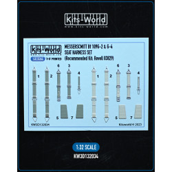 Kits World Kw3d132034 1/32 3d Decals Messerschmitt Bf 109g-2 And G-4 Seat Belts Revell 03829