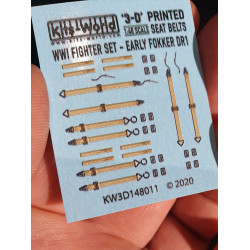 Kits World Kw3d148011 1/48 3d Decal Wwi Fighter Set Early Fokker Dri Seat Belt