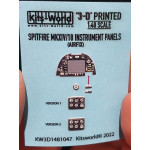 Kits World Kw3d1481047 1/48 Cockpit Instrument Panel Spitfire Griffon Mkxiv/Xviii