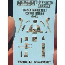 Kits World Kw3d1481058 1/48 Instrument Panels Hawker Siddeley Sea Harrier Frs 1
