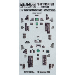 Kits World Kw3d1481064 1/48 Cockpit Instrument Panel F14a Tomcat Screens Active