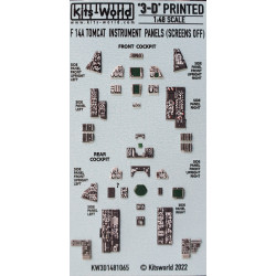 Kits World Kw3d1481065 1/48 3d Decal Instruments Panel F14a Tomcat Screens Off For Tamiya
