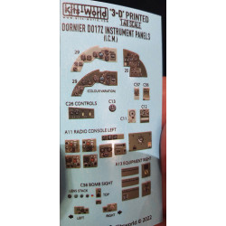 Kits World Kw3d1481072 1/48 3d Decal Instruments Panel Dornier D017z-2 For Icm