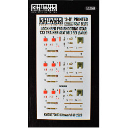 Kits World Kw3d172033 1/72 3d Decal Seat Belts F-80 Shooting Star And T-33 Jet Trainer Early
