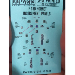 Kits World Kw3d1721010 1/72 3d Instrument Panel Mcdonnell Douglas F/A 18d Hornet