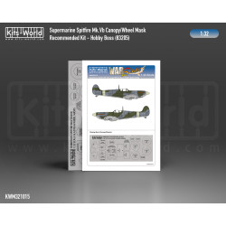 Kits World Kwm32-1016 1/32 Mask For Supermarine Spitfire Mk.v Canopy/Wheels For Hobbyboss 83205