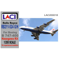 Laci 200018 1/200 Rolls Royse Engines Rb211-524 G/H For Boeing 747-400 Hasegawa Kits