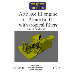 Lf Models 3d7248 1/72 Artouste Iii Engine For Alouette Iii With Tropical Filters For Lf Models