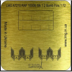 Lmg Ba-72009 1/72 Raf 1000lb Mk 1 8 Bomb Fins Thickness 0-1mm