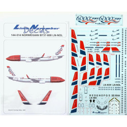 Lima November Decals 144-514 1/144 Norwegian LN-NOL 6000th Boeing 737 tail B737-800