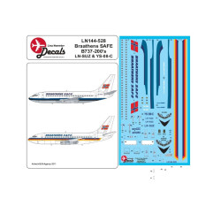 Lima November Decals 144-528 1/144 Braathens Safe B737-200s Ln-suz And Ys-08-c