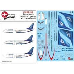 Lima November Decals 144-533 1/144 Braathens Boeing B737-400/500/700 Northern Lightcs
