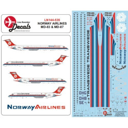 Lima November Decals 144-535 1/144 Norway Airlines MD83 and MD87 includes Transwede tit