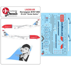 Lima November Decals 200-09 1/200 Norwegian B787-900 Ei-lni Greta Garbo