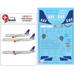 Lima November Decals 200-13 1/200 Sas Airbus A319/321