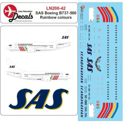Lima November Decals 200-42 1/200 Sas B737-500 In Rainbow Colours